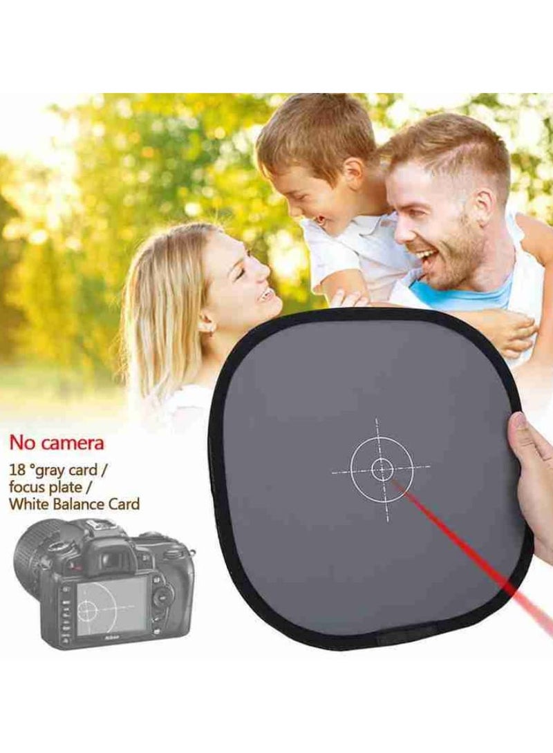 30x30cm Grey Card White Balance Card for Photography 18% Exposure Gray Reflectance Reflector Foldable Focus Board Double Sided with Carry Pouch  - Image 3