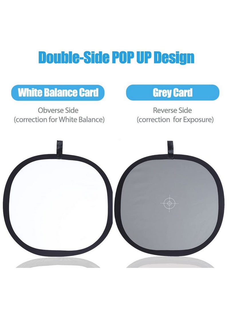 30x30cm Grey Card White Balance Card for Photography 18% Exposure Gray Reflectance Reflector Foldable Focus Board Double Sided with Carry Pouch  - Image 5