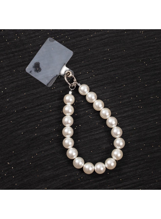 NIBEMINENT Super Cute Beaded Phone Charm – Trendy Phone Chain Wrist Strap, Shining Beads Chain Lanyard for Cell Phone