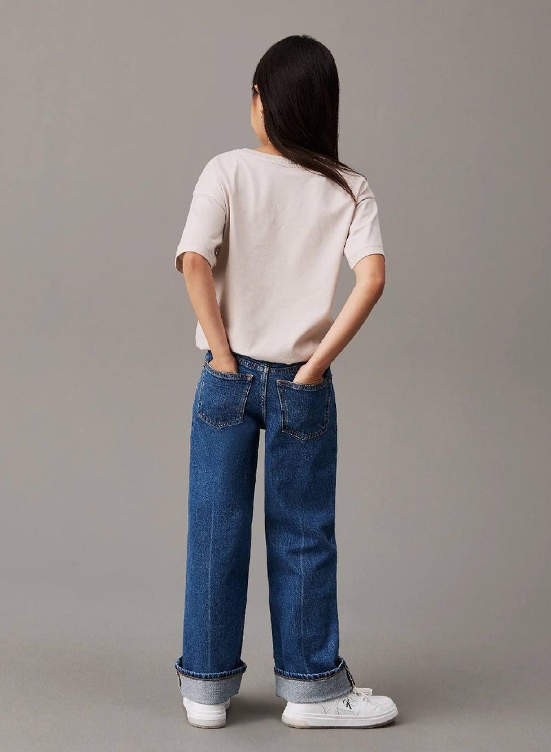 كالفن كلاين جينز تيشرت بقصة واسعة مزين برسومات مستوحاة من الطبيعة - Image 2