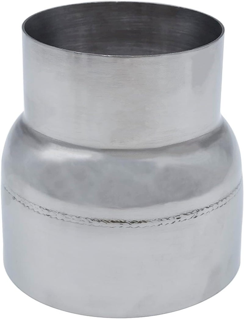 QISF 304 Stainless Steel Exhaust Adapter Connector 3"ID to 4"OD, 4" Overall Length Exhaust Pipe Reducer - Image 1