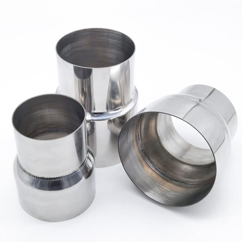 QISF 304 Stainless Steel Exhaust Adapter Connector 3"ID to 4"OD, 4" Overall Length Exhaust Pipe Reducer - Image 3