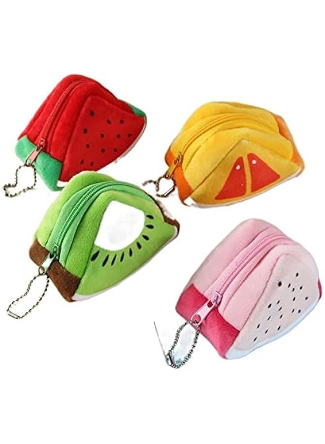 Coin Purse Fruit Wallet Portable Key Bag Plush Mini Coin Pouch - Image 1