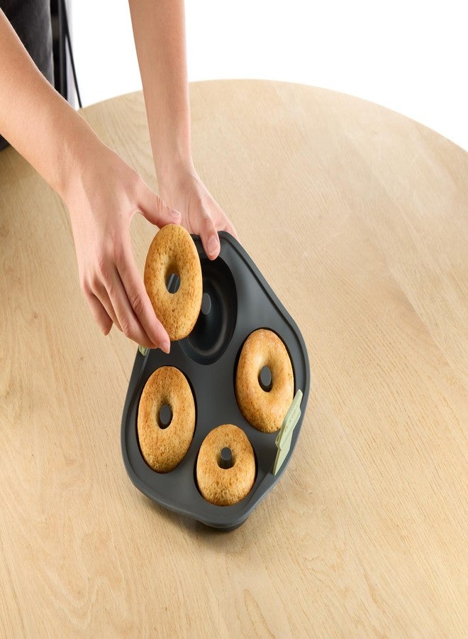 Lekue Lékué Air Fryer Donut Mold - Make 4 Donuts in under 30 mins - 100% Platinum Silicone Baking Pan for Air Frying, Fits in Draw Tray, Pull-up Handles for Easy Removal, Non-Stick, Easy De-Molding - Image 3