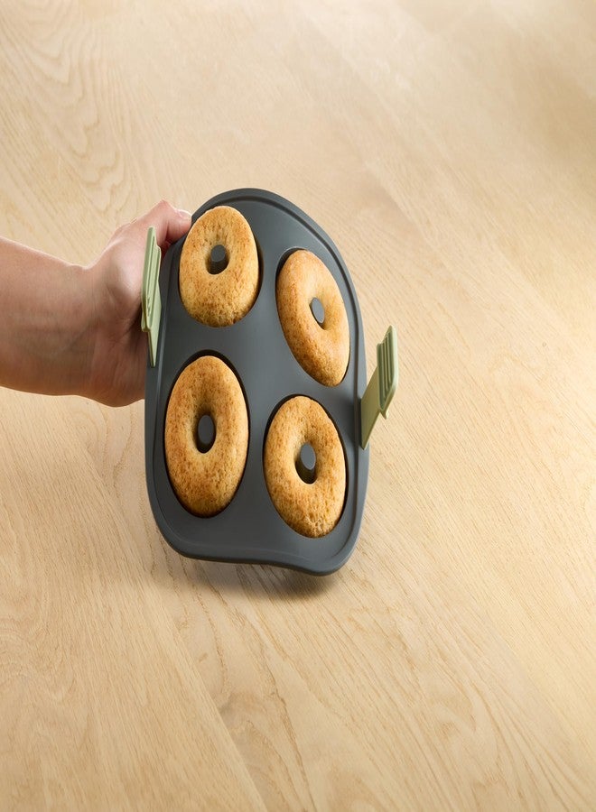 Lekue Lékué Air Fryer Donut Mold - Make 4 Donuts in under 30 mins - 100% Platinum Silicone Baking Pan for Air Frying, Fits in Draw Tray, Pull-up Handles for Easy Removal, Non-Stick, Easy De-Molding - Image 2
