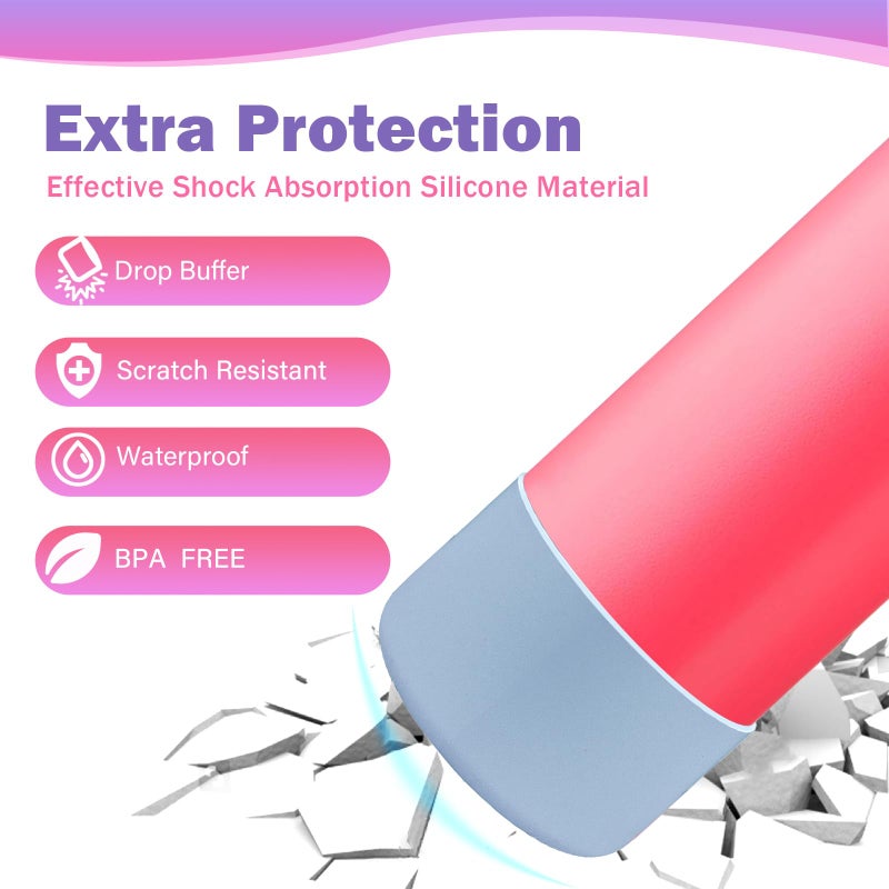 LUCKINEE 2Pcs Protective Silicone Boot Bottom Base for Owala FreeSip Twist and Flip Flask 32OZ and More Other Flask Water Bottles with Bottom Diameter 3.3-3.43in - Image 4