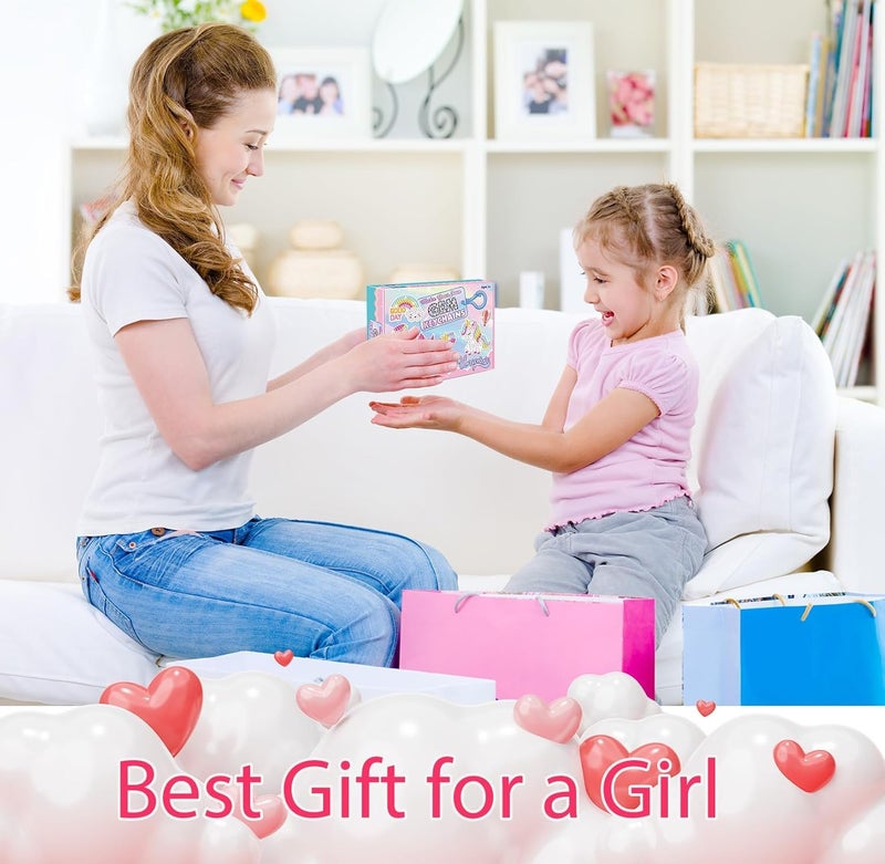 Storio طقم مفاتيح جواهر افعلها بنفسك للفتيات | اصنع مفاتيحك الخاصة مع ملصقات الجواهر | لعبة فنية وحرفية ممتعة للأطفال | هدية للفتيات من عمر 5 سنوات فما فوق - Image 2