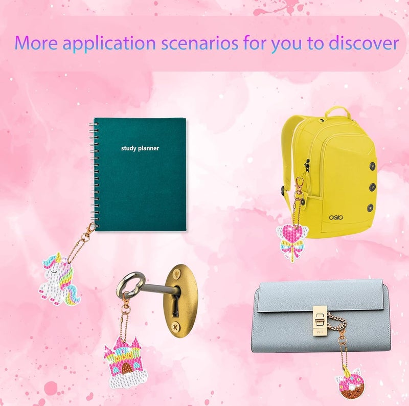 Storio طقم مفاتيح جواهر افعلها بنفسك للفتيات | اصنع مفاتيحك الخاصة مع ملصقات الجواهر | لعبة فنية وحرفية ممتعة للأطفال | هدية للفتيات من عمر 5 سنوات فما فوق - Image 3