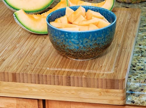 Lipper International Bamboo Wood Over-the-Counter-Edge Kitchen Cutting and Serving Board, 17-5/8" x 13-7/8" x 2" - Image 3