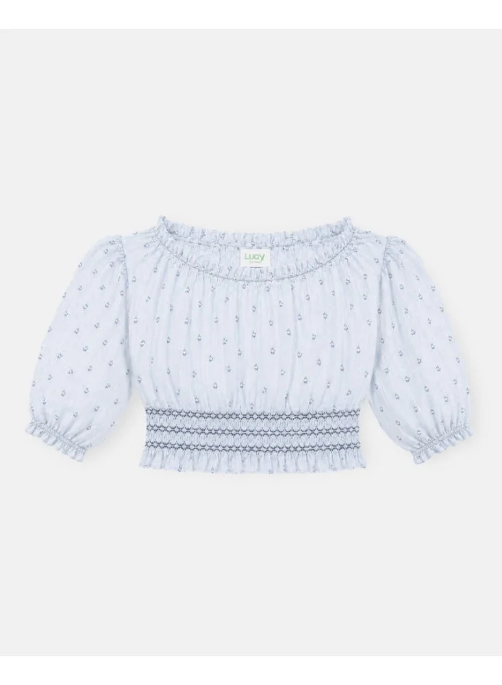 Luay  LUAY Girls Slub Cotton Top & Shorts Co-Ord Set | Puff Sleeve Smocked Two-Piece Outfit | Soft Breathable Casual Summer Clothing for Girls for Women | Best Price UAE