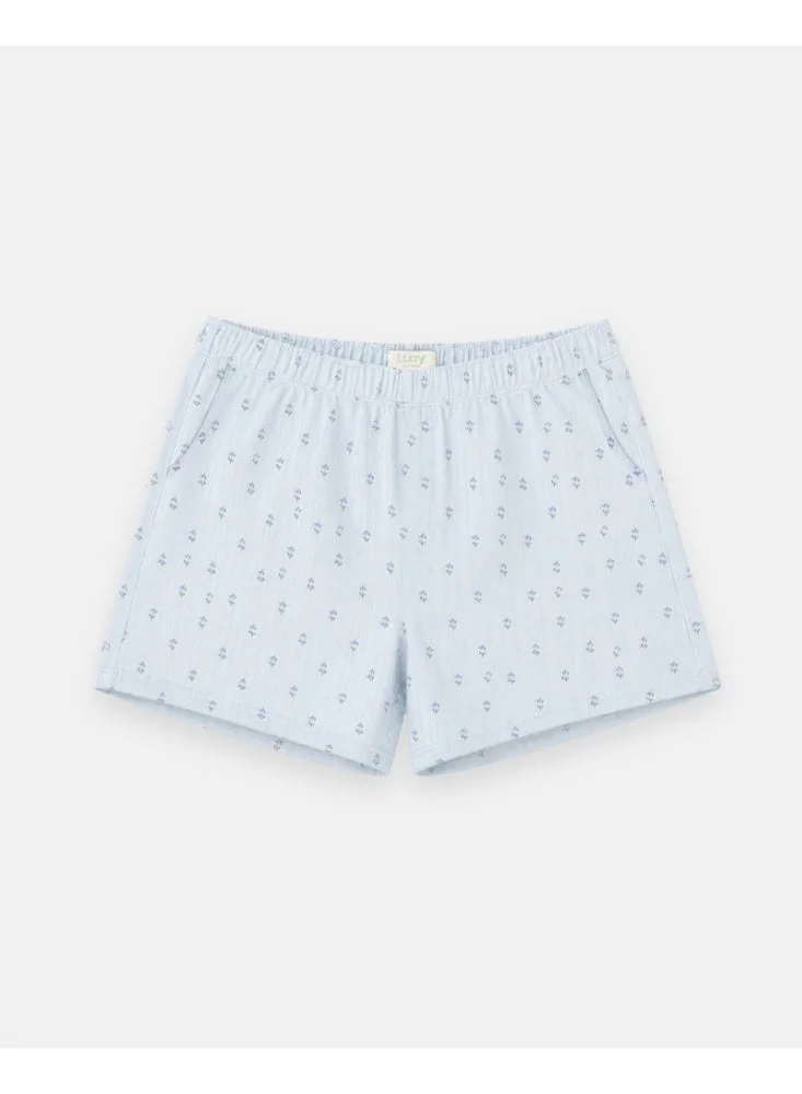 Luay  LUAY Girls Slub Cotton Top & Shorts Co-Ord Set | Puff Sleeve Smocked Two-Piece Outfit | Soft Breathable Casual Summer Clothing for Girls for Women | Best Price UAE