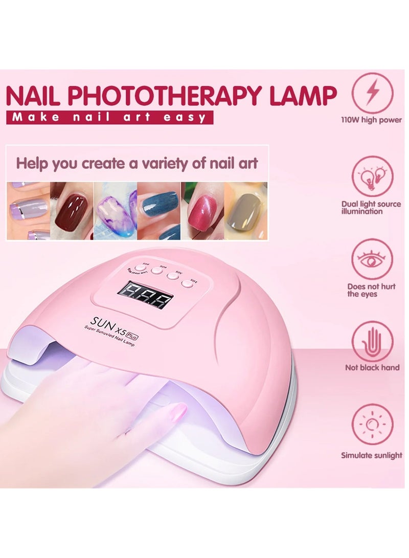 Sun Nail Dryer, UV Gel Nail Lamp 48W Gel Nail Polish LED UV Light Professional Nail Art Tools Accessories with 3 Timer Setting 30/60/90S, Senor For Gel Nails and Toe Nail Curing - Image 3