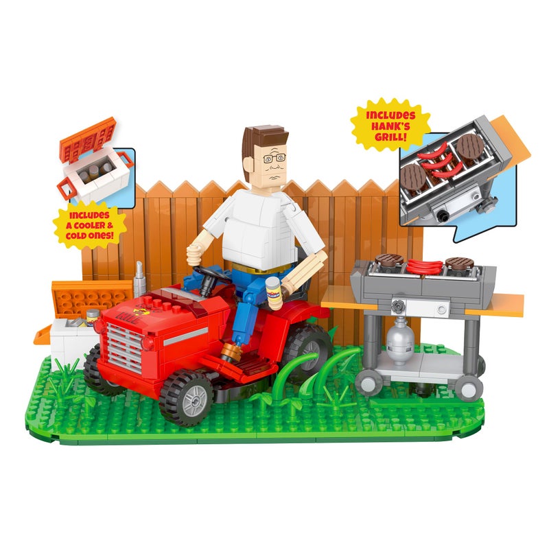 Brickcraft King of The Hill Hank Hillâ€™s Backyard Building Kit (586-Piece Set), Hank Hill Figure, Lawn Mower, Grill & Cooler, Animated TV Show Collectible Display Xmas Christmas - Image 2