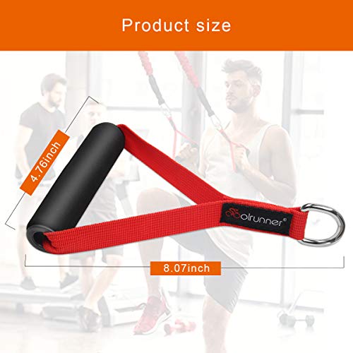 Coolrunner 2 Pair Resistance Band Handles Grips Fitness Strap Wide Design Heavy Duty Cable Handles with Solid ABS Cores, Heavy Gauge Welded D-Rings (4-Piece Set) - Image 2