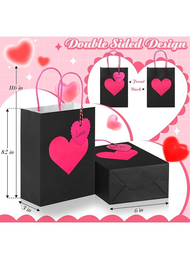 إم إكس إن 12 قطعة من أكياس الهدايا الورقية السميكة للحفلات مع مقابض وبطاقات تهنئة - حقيبة هدايا للوجبات الخفيفة وحقائب الطعام، وحقائب لحفلات أعياد الميلاد وحفلات الزفاف - Image 2