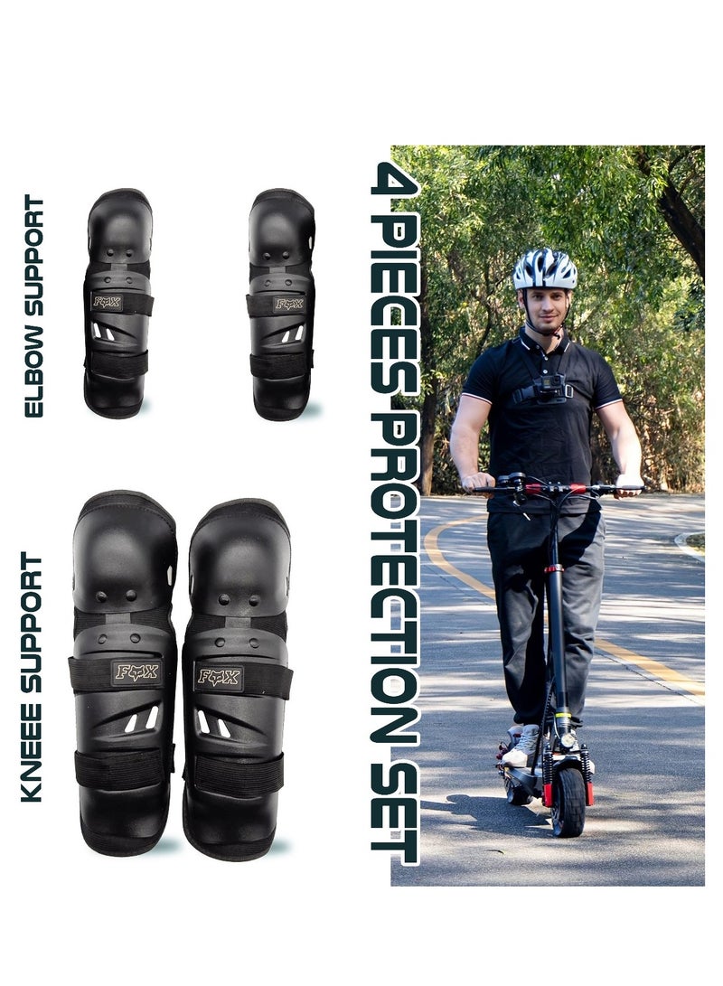 Motorcycle Knee And Elbow Protectors Set Of Four Round Head Competition Protectors, Off-road Motorcycle Riding Equipment, Sports Protectors