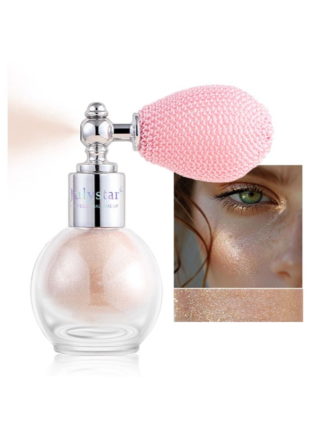 Julystar Fairy Highlight Body Spray, Facial Contouring Fine Shimmering Liquid Highlighter, Long-Lasting Sweatproof Stage Makeup Glitter Highlighter Powder Body Spray #02 - Image 1