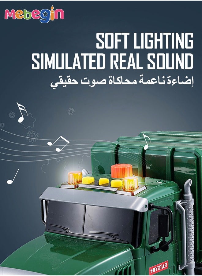 MEBEGIN - Engineering Trash Vehicle  Truck With Lights & Sounds Inertia Car Garbage Recycling Truck Toy Set - Image 1