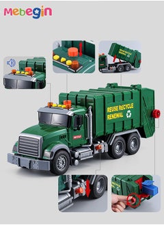 MEBEGIN Engineering Trash Vehicle  Truck With Lights & Sounds Inertia Car Garbage Recycling Truck Toy Set  - Image 3