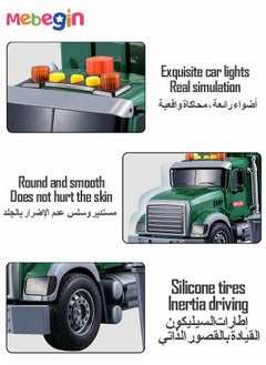 MEBEGIN Engineering Trash Vehicle  Truck With Lights & Sounds Inertia Car Garbage Recycling Truck Toy Set  - Image 4