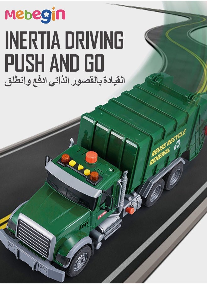 MEBEGIN - Engineering Trash Vehicle  Truck With Lights & Sounds Inertia Car Garbage Recycling Truck Toy Set - Image 1