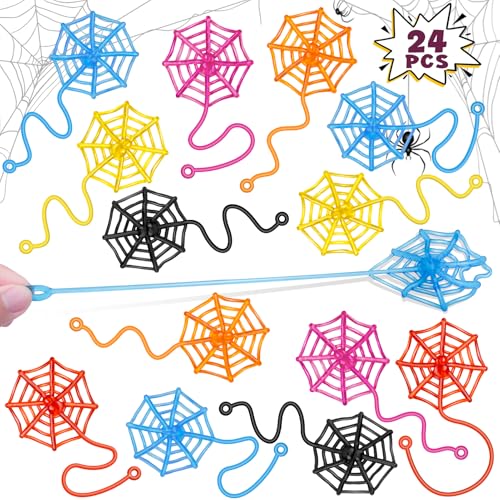 PICcircuit 24 Pcs Sticky Spider Web Hands for Kids Bulk Birthday Party Favors DecorationsSpider Webs for Classroom PrizesChristmas Stocking Stuffers Pinata Fillers Goodie Bag Stuffers for Boys Girls Ages 412 - Image 1