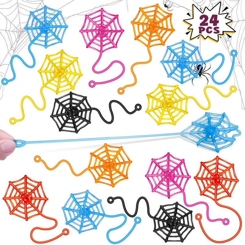 PICcircuit 24 Pcs Sticky Spider Web Hands for Kids Bulk Birthday Party Favors DecorationsSpider Webs for Classroom PrizesChristmas Stocking Stuffers Pinata Fillers Goodie Bag Stuffers for Boys Girls Ages 412 - Image 3