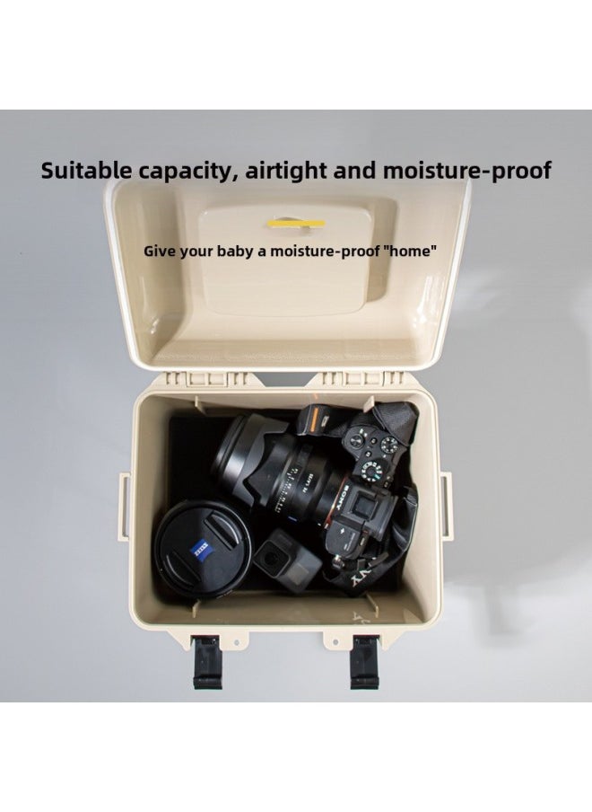 Generic Moisture-proof Storage Box Handle Safety Protection Box Waterproof Multifunctional Outdoor Home Fishing Camping Toolbox-Color:T502 Small Size  Handle Model + Free Humidity Meter + Sponge Pad  - Image 5