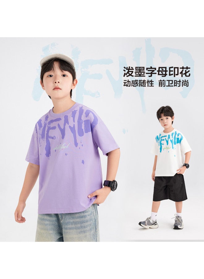 Zuoxi Boys' Summer T-shirt Short Sleeve Kids Cooling Antibacterial Top 2025 Summer Ice Feel Big Boys' Clothing - Image 4