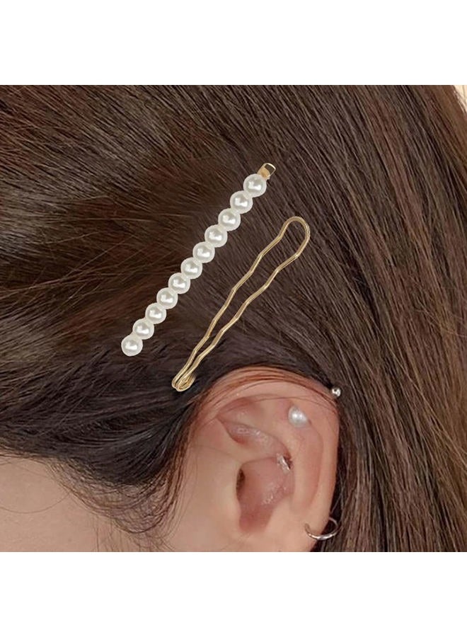 SUMAJU 16 Pieces Geometric Metal Hair Pins, Pearls Hair Clips Elegant Hair Barrettes Bridal Gold Metal Bobby Pins Dainty Embellished Bobby Pins for Woman and Girls - Image 5