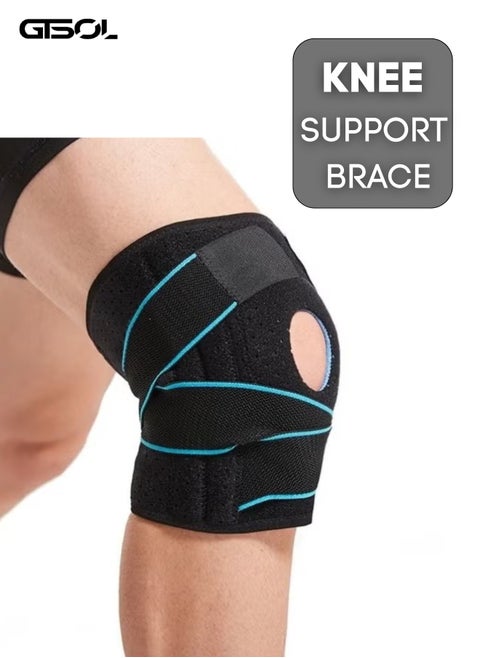 Knee Brace with Side Stabilizers – Adjustable Compression Support for ACL, Meniscus Tear, Arthritis, Joint Pain – Breathable & Comfortable – Unisex – Large