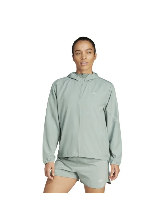 adidas جاكيت أديداس ران إت للنساء - أخضر - مقاس 2XS