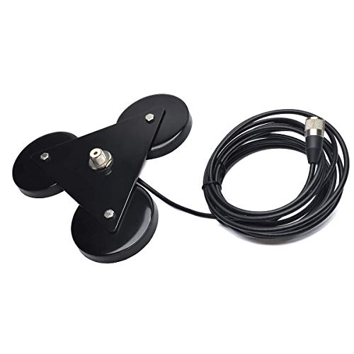 HYS Heavy Duty Mobile Car/Truck SO-239 8.8inch Triangle Magnet Mount Base W/5M(16.4ft) RG58 Coaxial Cable PL-259 Plug - Image 3