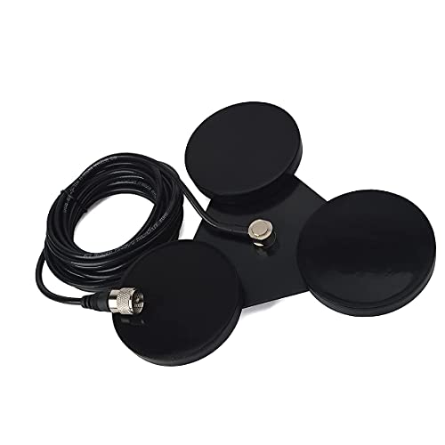 HYS Heavy Duty Mobile Car/Truck SO-239 8.8inch Triangle Magnet Mount Base W/5M(16.4ft) RG58 Coaxial Cable PL-259 Plug - Image 4