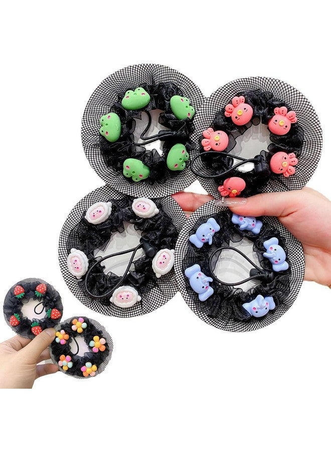 Hatanu Mall 4 Pcs Children's Hair Net Bun, Invisible Ballet Adjustable Mesh Hairnets, Cute Hair Bun Cover for Girls Ballet, Dance Bun Nets Set for Women and Girls (Multicolor) - Image 1