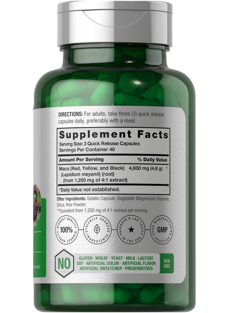 Horbaach Men'S And Women'S Maca Root Capsules 4800Mg 120 Pills  - Image 2