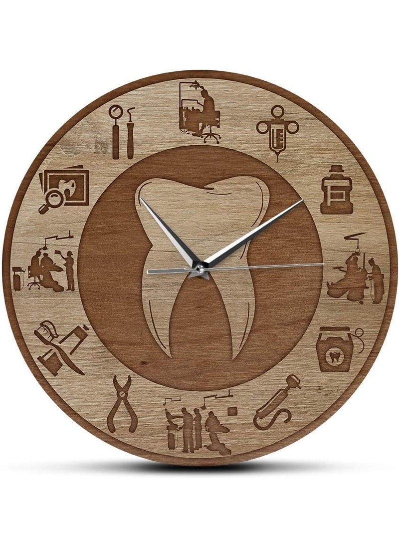 qeznef qeznef Dentist Timepiece Elegant Wall Clock Ideal for Dental Decor Gifts Perfect for Men Women in DentistryDental Clinic Dental Student Teacher  - Image 1