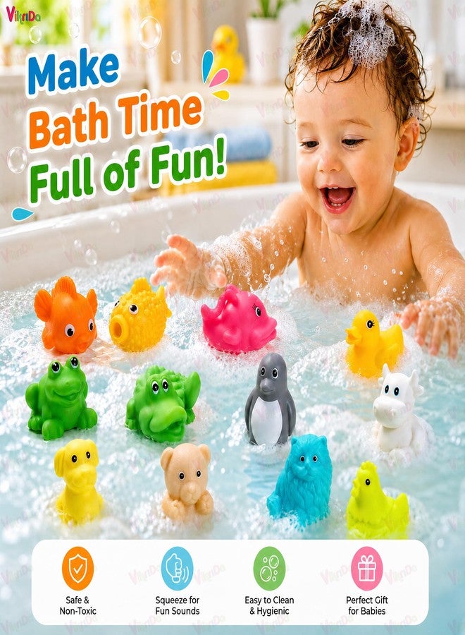 Vikrida Floating Baby Bath Toys for Kids | Chu Chu Sound Non-Toxic Rubber Squeeze Bathing Toys for Toddlers & Babies (Multicolour) - Image 2