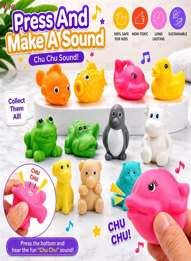 Vikrida Floating Baby Bath Toys for Kids | Chu Chu Sound Non-Toxic Rubber Squeeze Bathing Toys for Toddlers & Babies (Multicolour) - Image 3