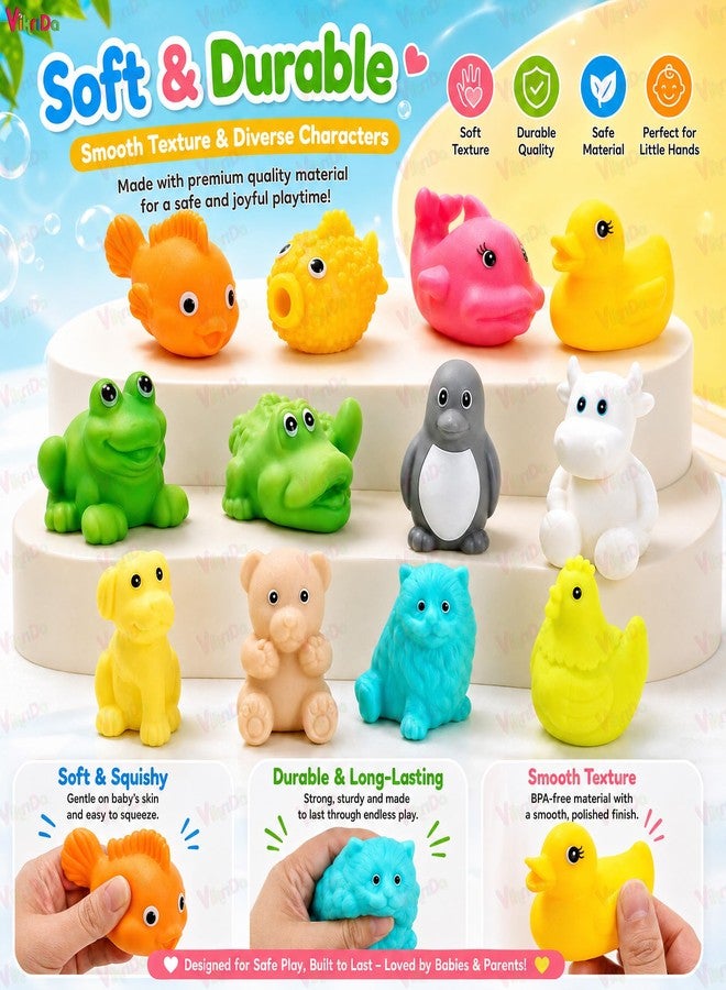 Vikrida Floating Baby Bath Toys for Kids | Chu Chu Sound Non-Toxic Rubber Squeeze Bathing Toys for Toddlers & Babies (Multicolour) - Image 4