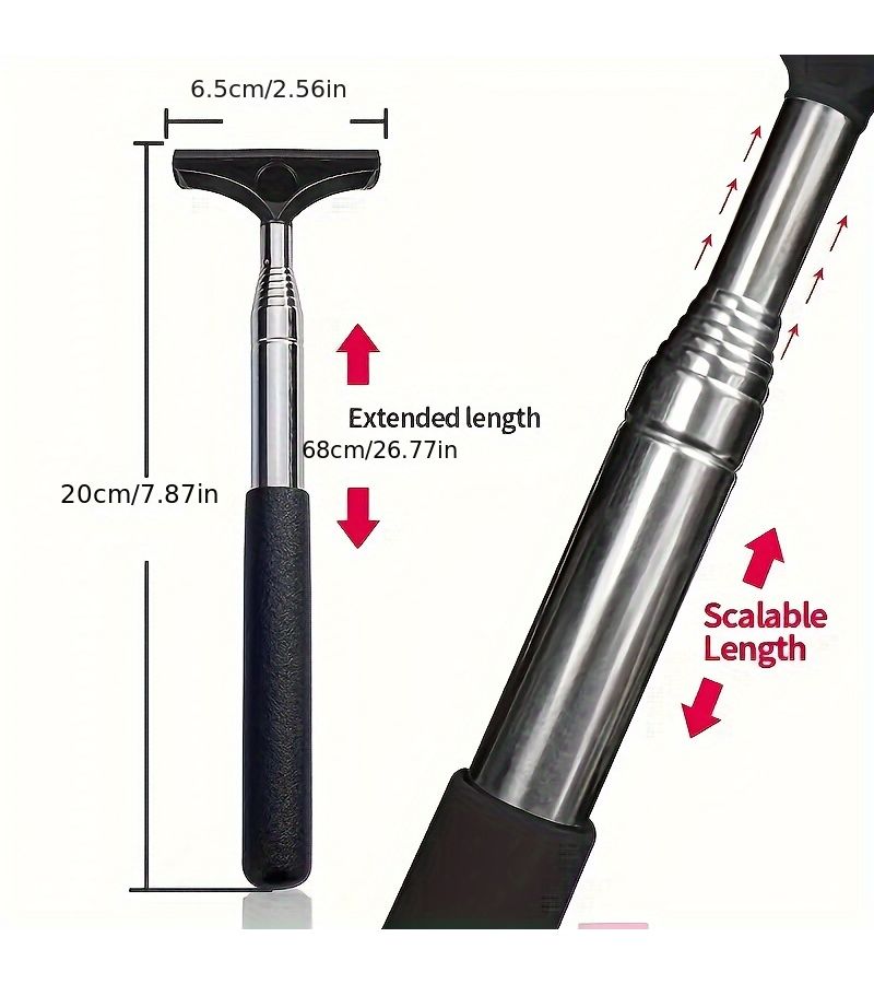 Rosa Extendable Car Window Cleaner Sponge Brush Portable Manual Water Scraper For Rearview Mirrors Non Electric Ergonomic Design With Ergonomic Handle Durable Bristles For Quick Cleaning Car Cleaning Accessories - Image 3