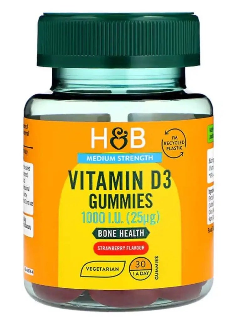 H&B H&B Vitamin D3 Gummies 1000IU, Vegetarian, Pack of 30's 