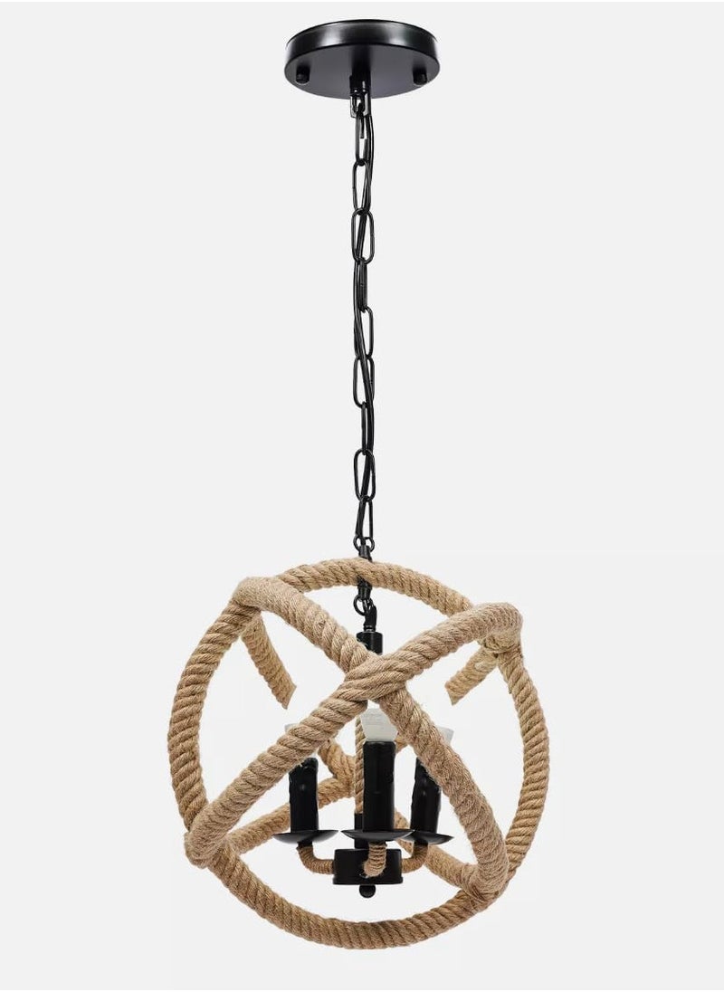 A F N Lighting - A F N LIGHTINGS Rustic Rope Sphere Ceiling Light, Farmhouse Chandelier Pendant Lamp Fixture for Kitchen, Dining Room, Living Room, and Bedroom - Image 1