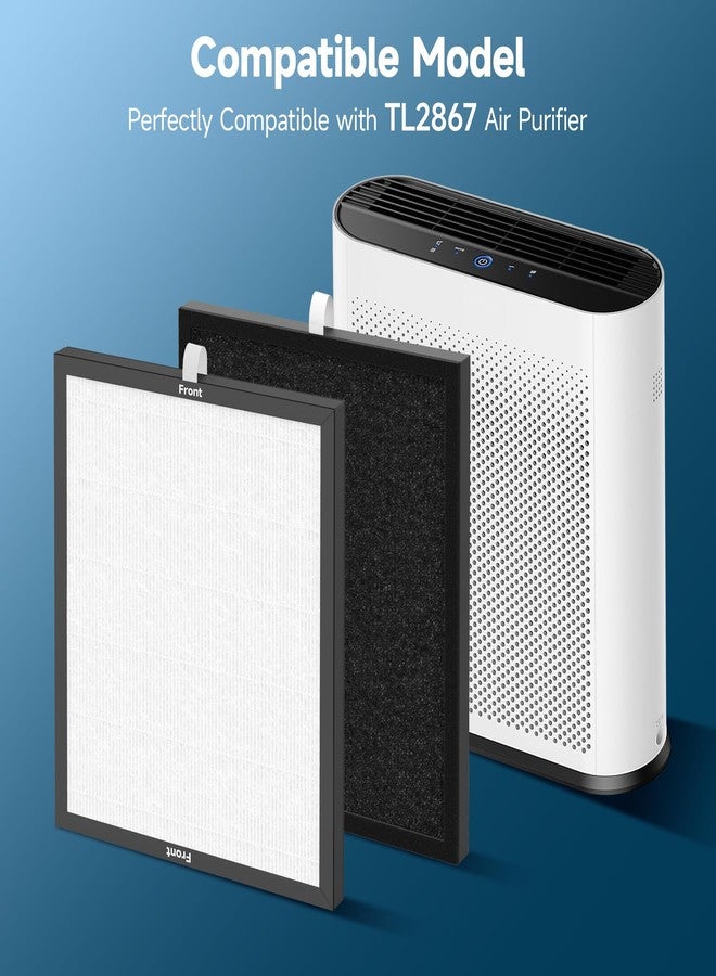 FCFMY TL2867 Replacement HEPA Filter Compatible with MOOKA TL2867 Air Cleaner Purifier, 2 Packs - Image 2