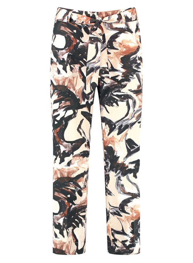 GERRY WEBER Patterned 7/8-length trousers with a tie-around belt  - Image 4