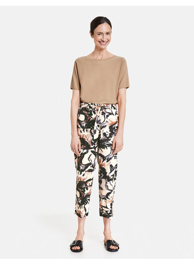 GERRY WEBER Patterned 7/8-length trousers with a tie-around belt  - Image 3