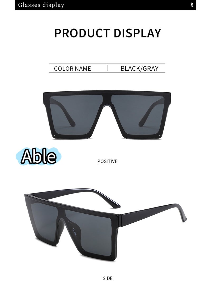 ABLE 【2025New Glasse】Unisex Polarized Large Frame Sunglasses - UV400 UV Protection, High-Definition Anti-Glare, Black Frame - Suitable for Fishing/Driving/Travel, Slimming Face Shape, Fashion Accessory - Image 2