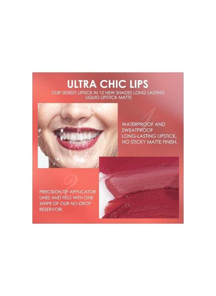 LANGMANNI - 2-Piece Set Cross-Border Makeup Lip Gloss and Lip Liner Duo Non-Sticky Matte Lip Kit - Image 1
