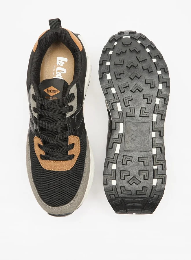 لي كوبر Men's Panelled Lace-Up Low Ankle Sneakers