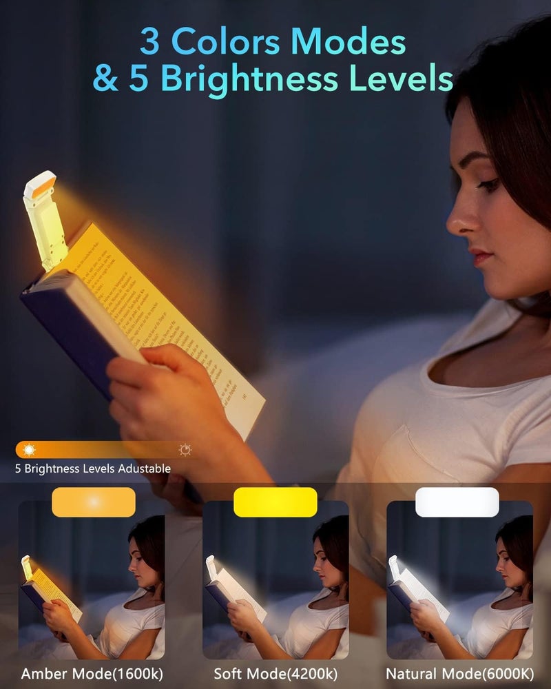 PASHANDOZ Mini Night Reading Lamp Night Reading Light USB Rechargeable Book Reading Light Lamp Book Reading Light with Timer Portable Light with Clip Rechargeable Reading Lamp with 2 Timing Modes - Image 3